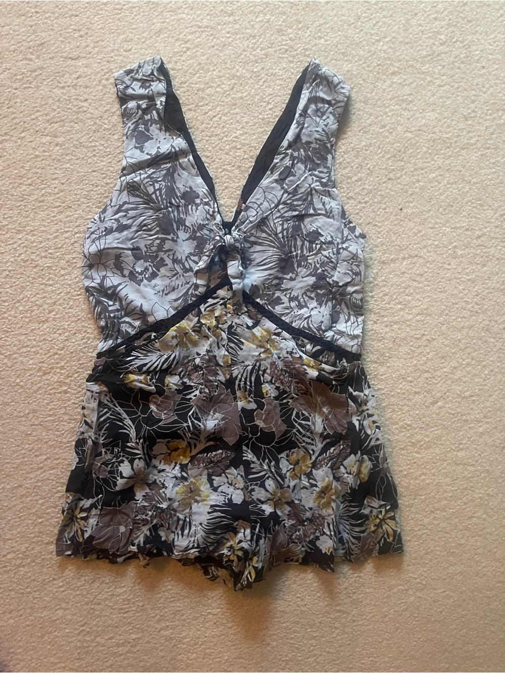 Free People Floral Tie-Front Romper